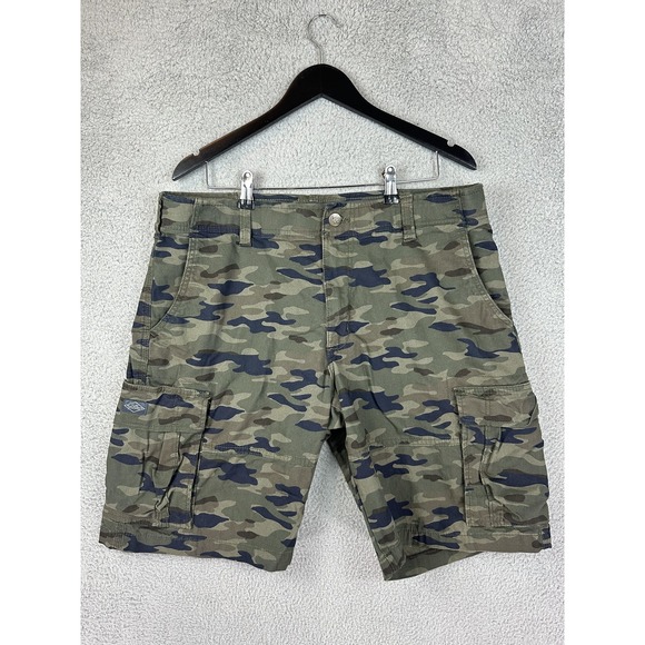 Lee Cargo Shorts Mens 38 Camouflage Extreme Motion Stretch Utility Pockets Green
